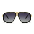 Dollger Aviator Square Black Grey Sunglasses